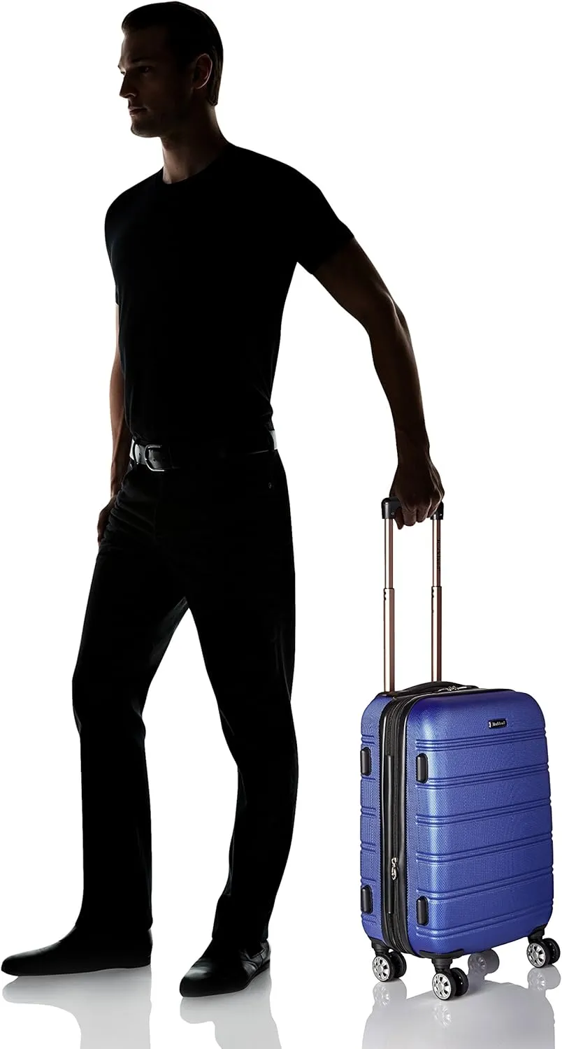 Rockland Melbourne Hardside Expandable Spinner Wheel Luggage, Blue, Carry-On 20-Inch