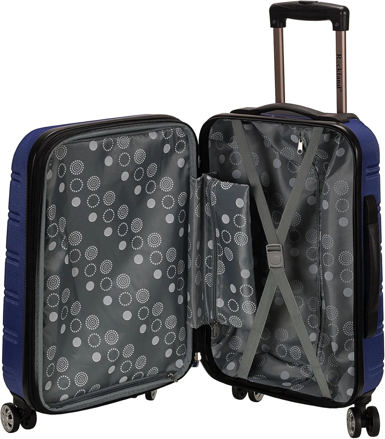Rockland Melbourne Hardside Expandable Spinner Wheel Luggage, Blue, Carry-On 20-Inch