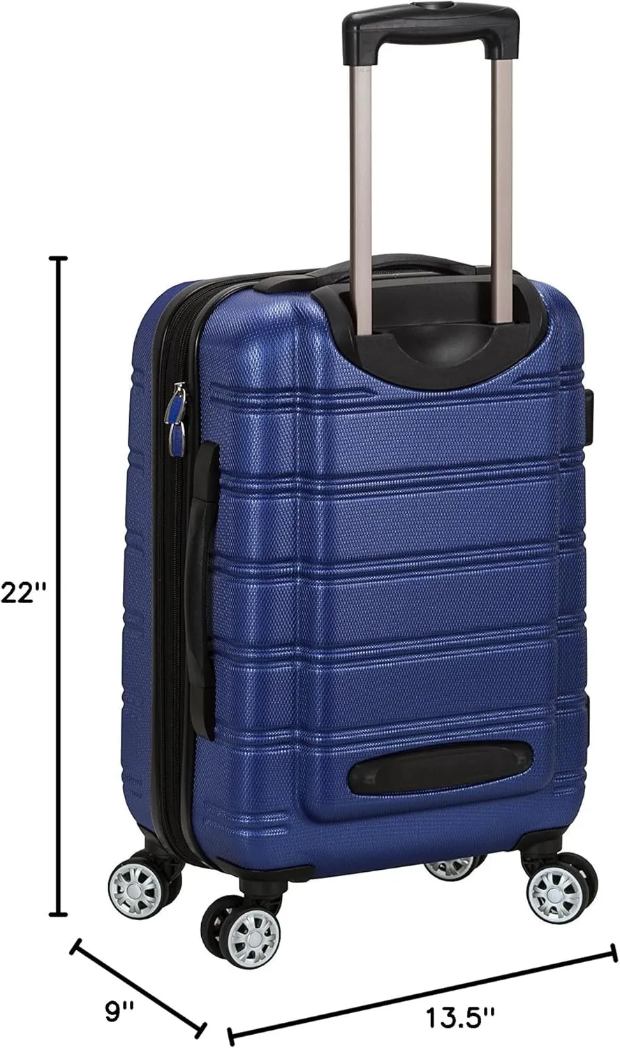 Rockland Melbourne Hardside Expandable Spinner Wheel Luggage, Blue, Carry-On 20-Inch
