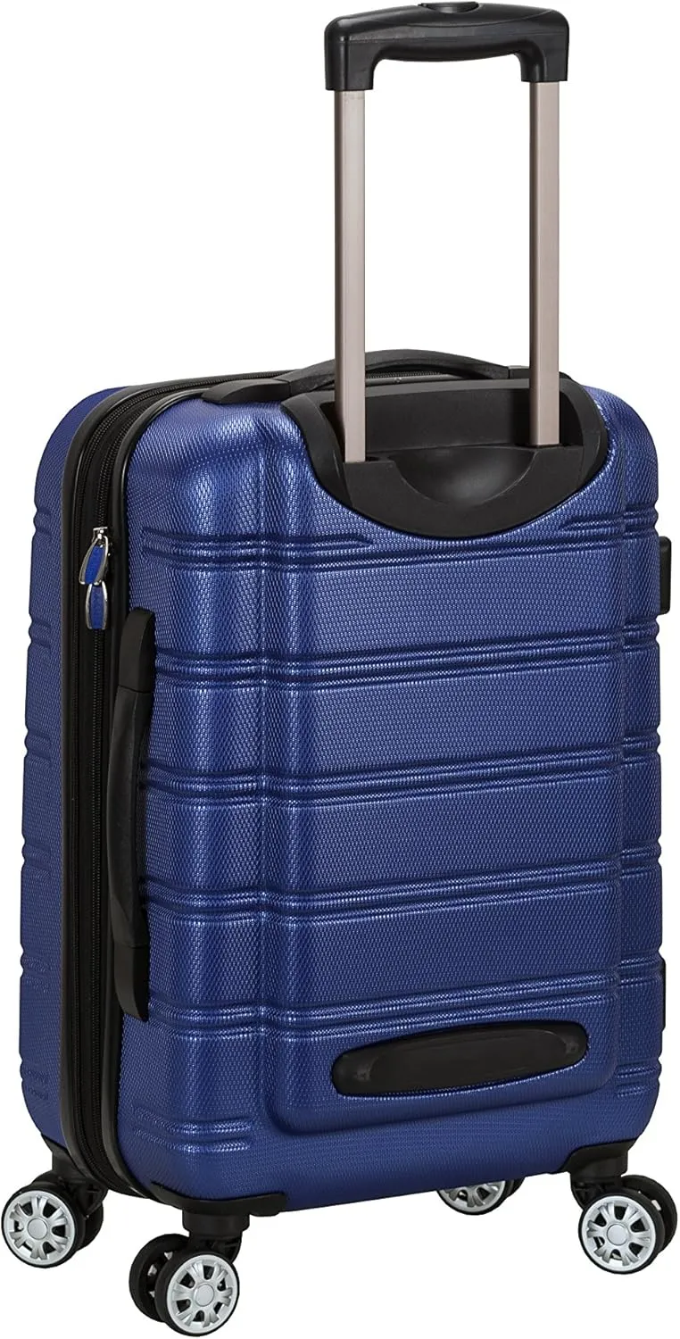 Rockland Melbourne Hardside Expandable Spinner Wheel Luggage, Blue, Carry-On 20-Inch
