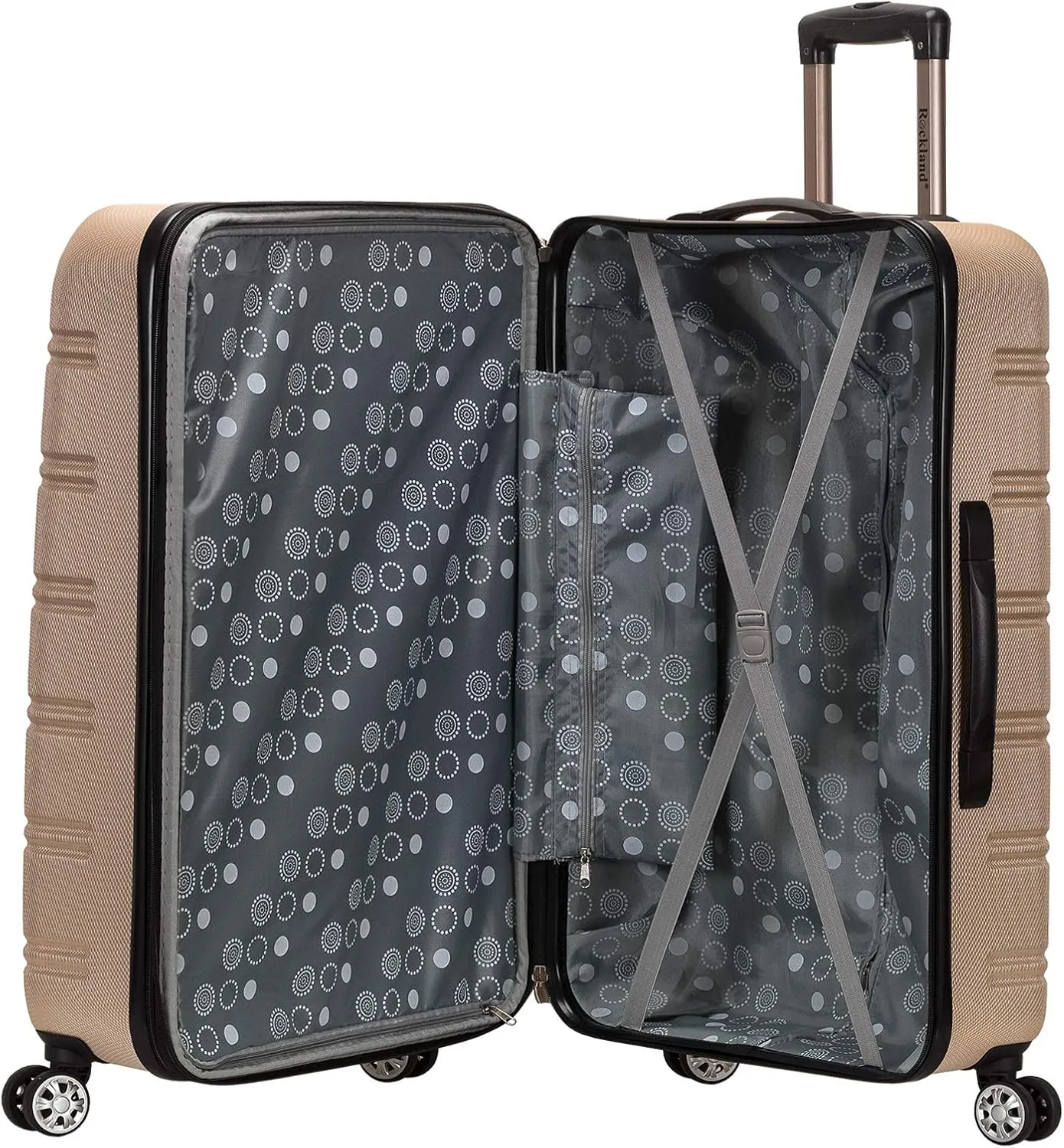 Rockland Melbourne Hardside Expandable Spinner Wheel Luggage, Champagne, 2 Piece (20/28)