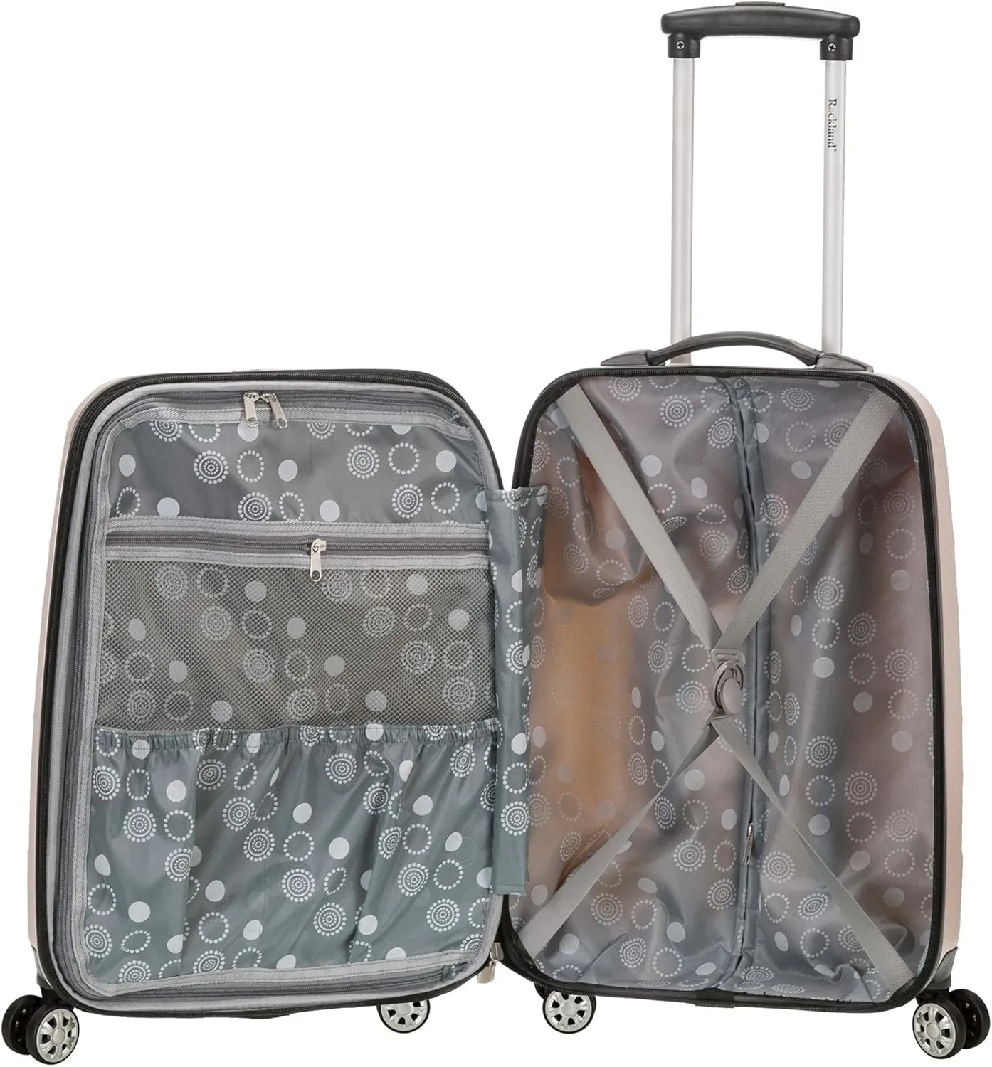 Rockland Melbourne Hardside Expandable Spinner Wheel Luggage, Gold Wave, Carry-On 20-Inch