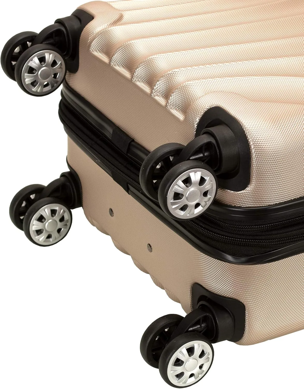 Rockland Melbourne Hardside Expandable Spinner Wheel Luggage, Gold Wave, Carry-On 20-Inch