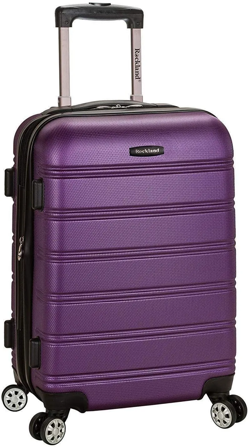 Rockland Melbourne Hardside Expandable Spinner Wheel Luggage, Purple, Carry-On 20 inches