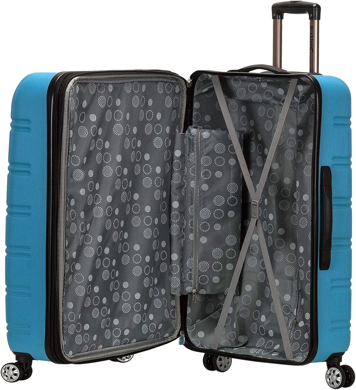 Rockland Melbourne Hardside Expandable Spinner Wheel Luggage, Turquoise, 2 Piece (20/28)