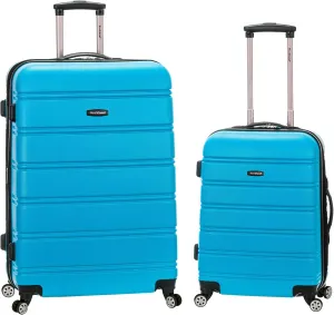 Rockland Melbourne Hardside Expandable Spinner Wheel Luggage, Turquoise, 2 Piece (20/28)