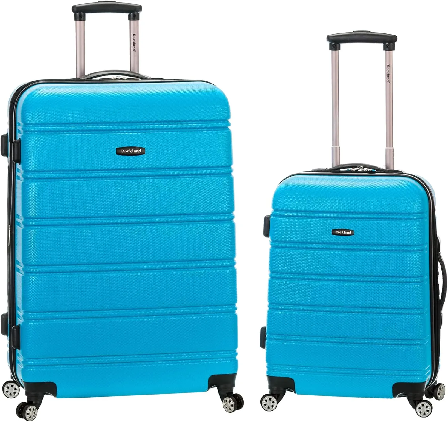 Rockland Melbourne Hardside Expandable Spinner Wheel Luggage, Turquoise, 2 Piece (20/28)