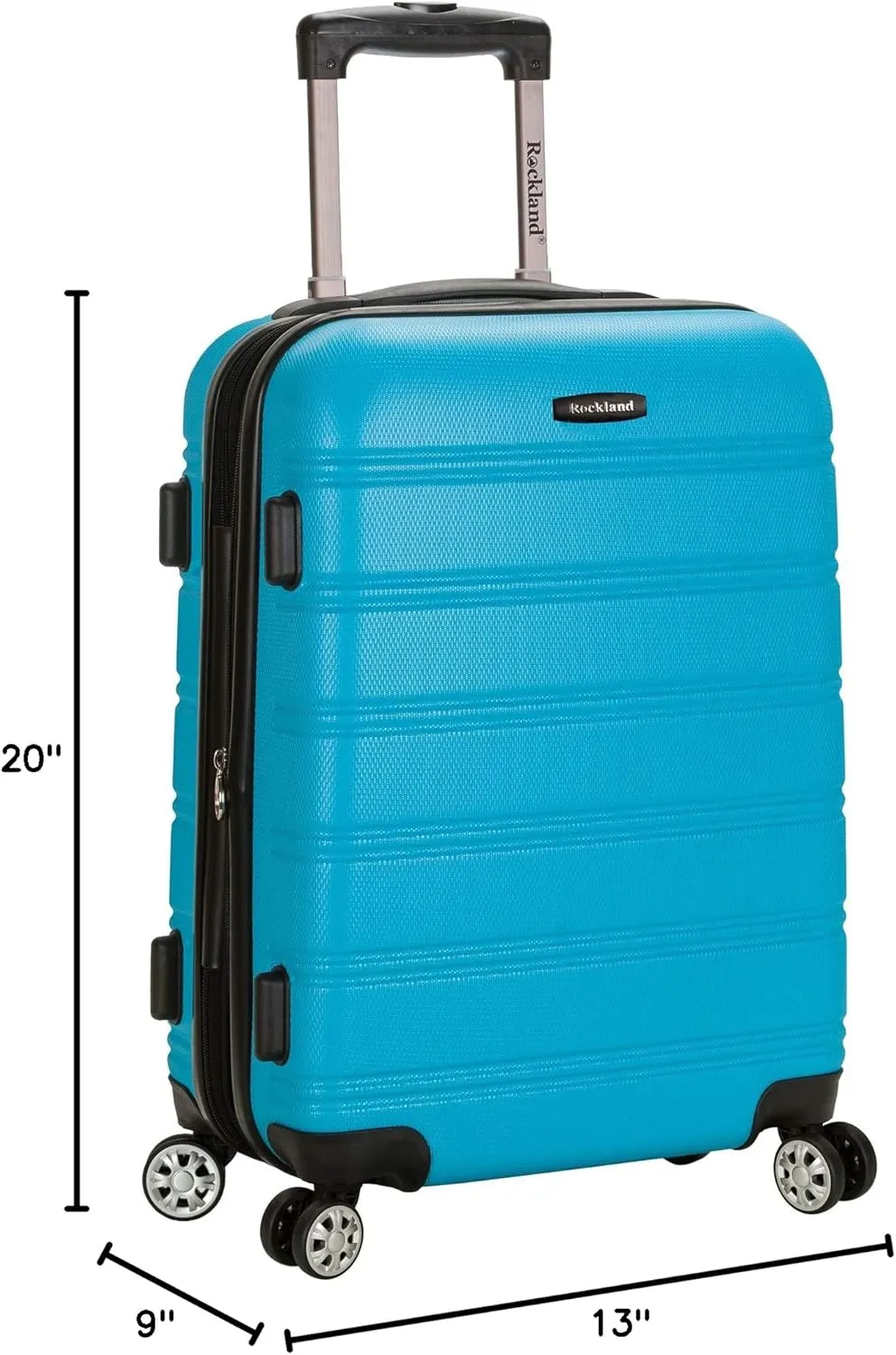 Rockland Melbourne Hardside Expandable Spinner Wheel Luggage, Turquoise, Carry-On 20-Inch