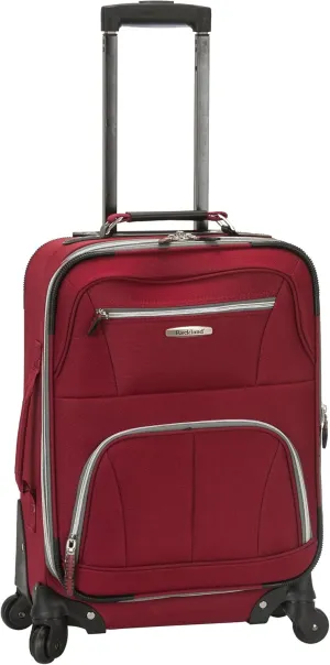 Rockland Pasadena Softside Spinner Wheel Luggage, Red, Carry-On 20-Inch