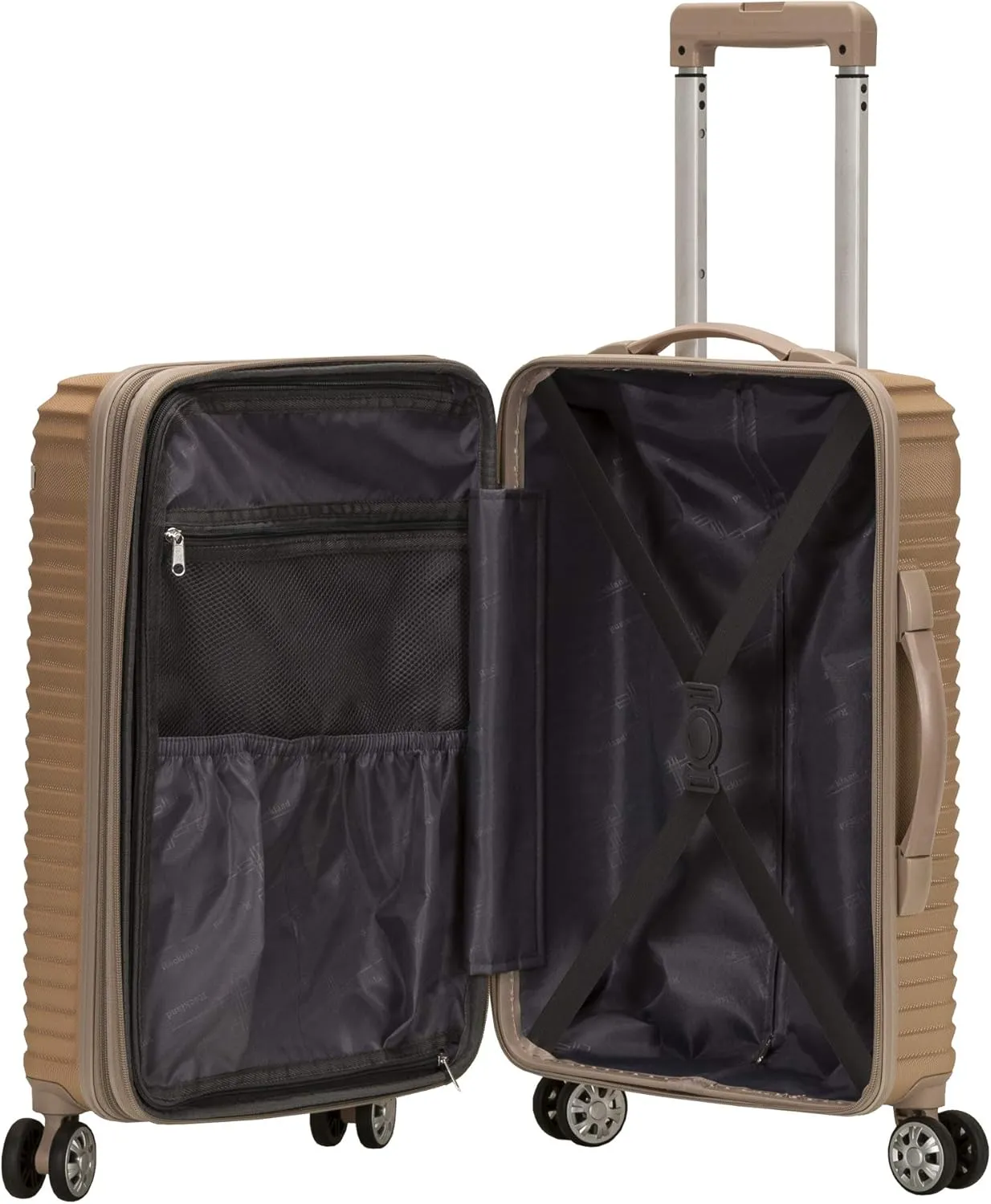 Rockland Star Trail Hardside Spinner Wheel Luggage, Champagne, Carry-On 20-Inch