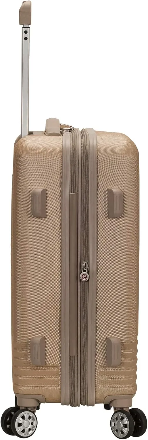 Rockland Star Trail Hardside Spinner Wheel Luggage, Champagne, Carry-On 20-Inch