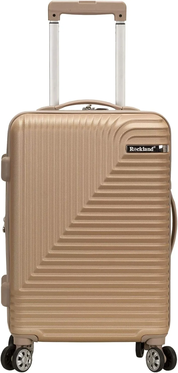 Rockland Star Trail Hardside Spinner Wheel Luggage, Champagne, Carry-On 20-Inch