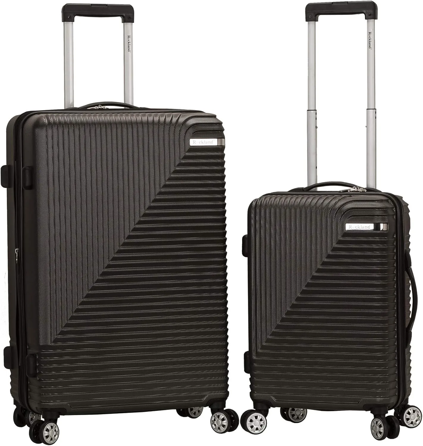 Rockland Star Trail Hardside Spinner Wheel Luggage, Grey, 2-Piece Set (20/28)