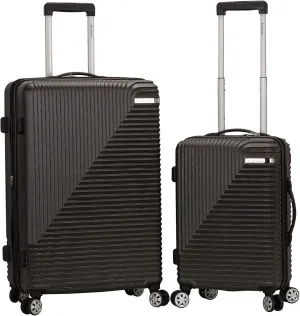 Rockland Star Trail Hardside Spinner Wheel Luggage, Grey, 2-Piece Set (20/28)