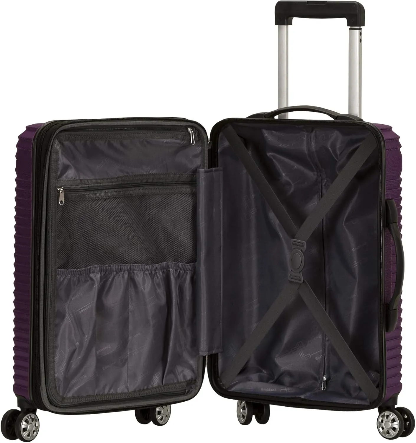 Rockland Star Trail Hardside Spinner Wheel Luggage, Purple, 2-Piece Set (20/28)