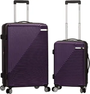 Rockland Star Trail Hardside Spinner Wheel Luggage, Purple, 2-Piece Set (20/28)