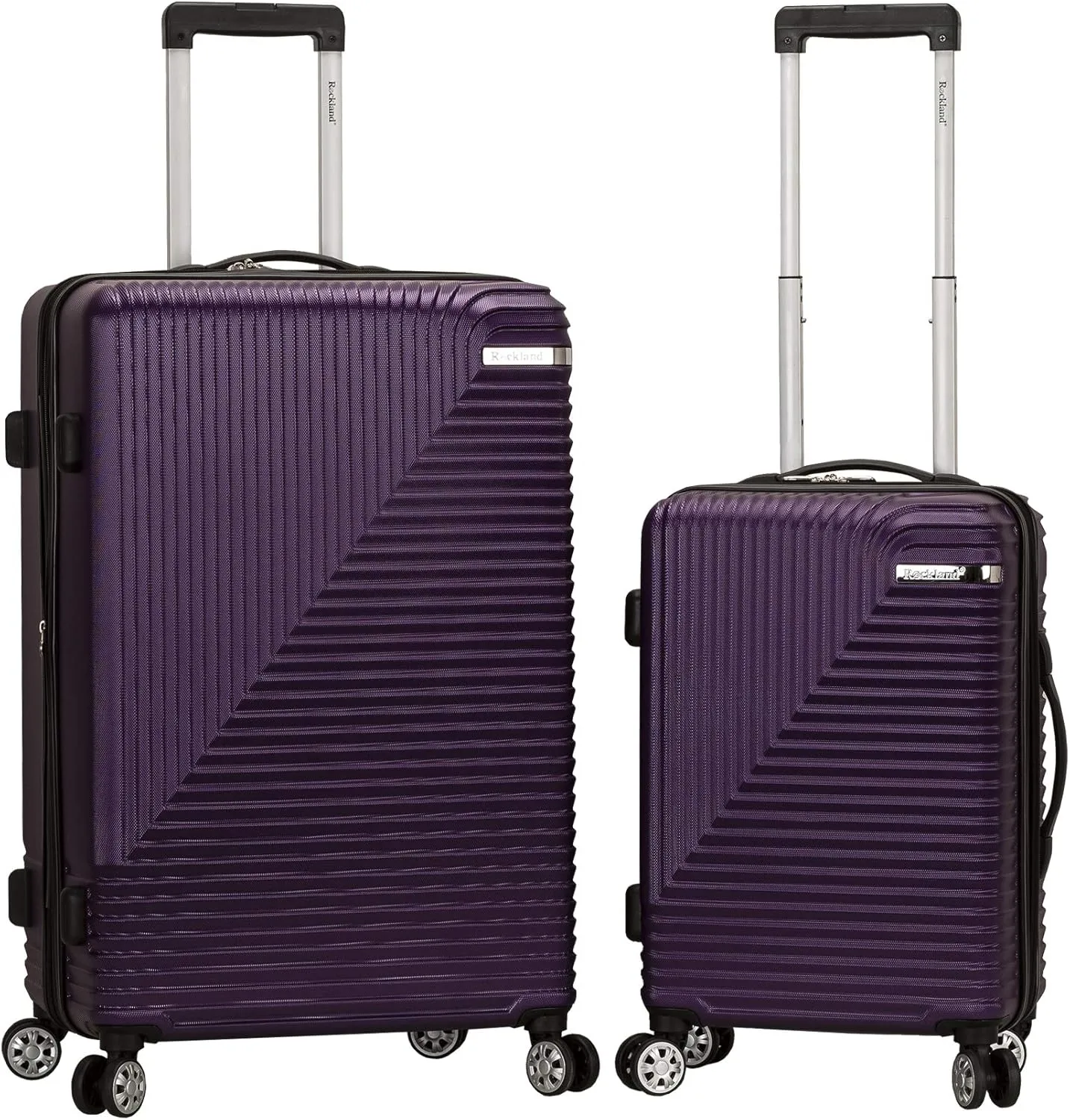 Rockland Star Trail Hardside Spinner Wheel Luggage, Purple, 2-Piece Set (20/28)