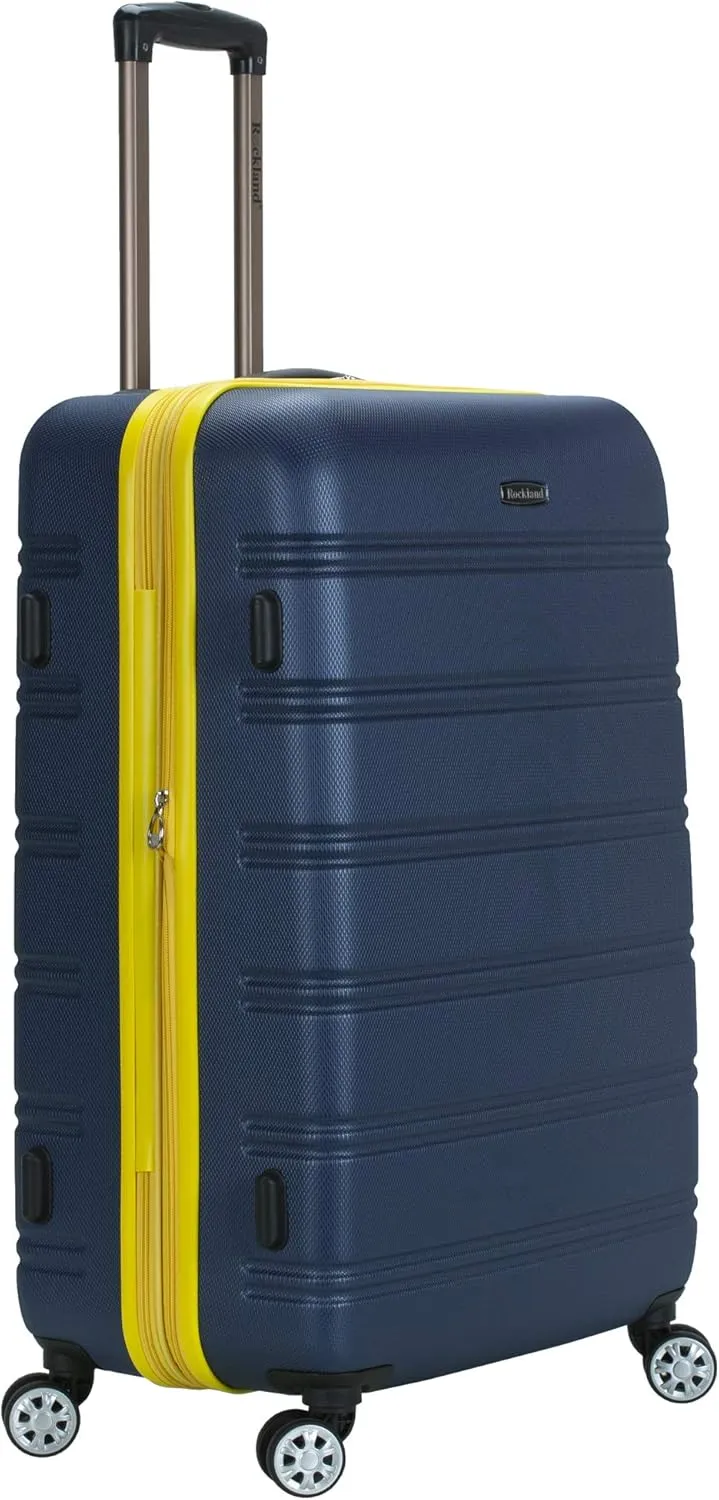 Rockland Unisex Adults Melbourne Hardside Expandable Spinner Wheel Luggage, Navy, 2-Piece Set (20/28)