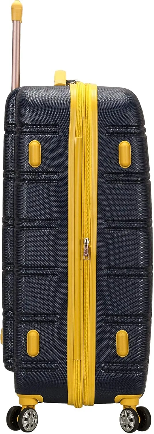 Rockland Unisex Adults Melbourne Hardside Expandable Spinner Wheel Luggage, Navy, 2-Piece Set (20/28)