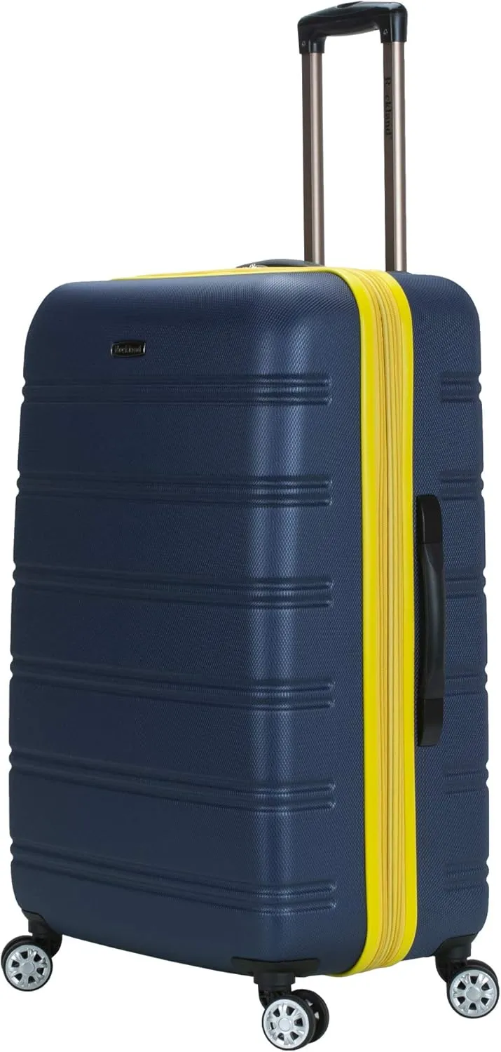 Rockland Unisex Adults Melbourne Hardside Expandable Spinner Wheel Luggage, Navy, 2-Piece Set (20/28)