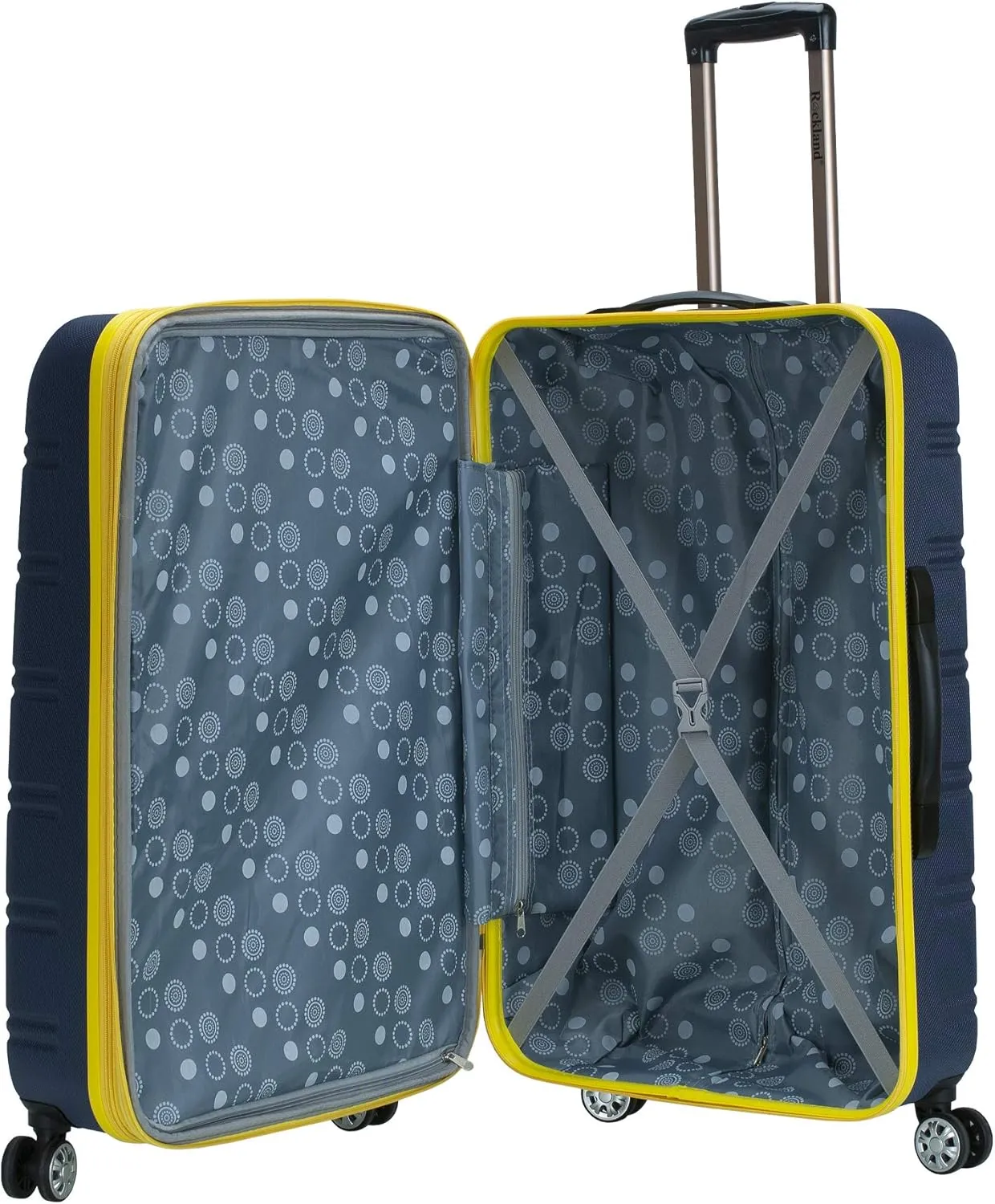Rockland Unisex Adults Melbourne Hardside Expandable Spinner Wheel Luggage, Navy, 2-Piece Set (20/28)