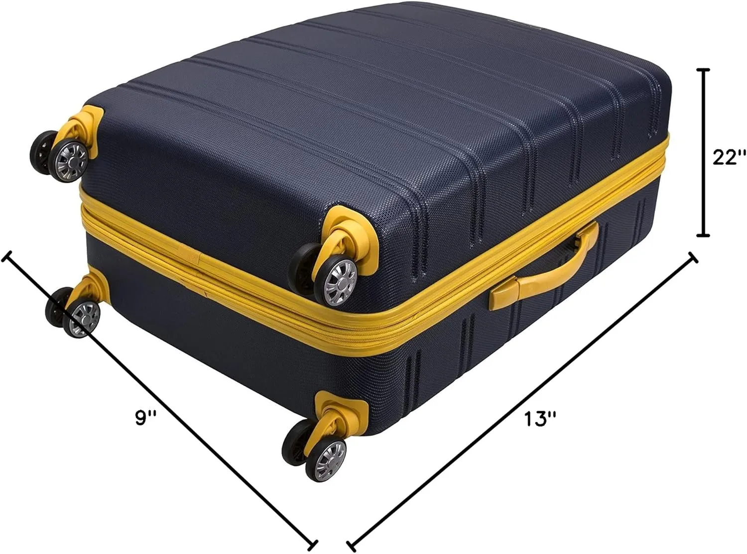 Rockland Unisex Adults Melbourne Hardside Expandable Spinner Wheel Luggage, Navy, 2-Piece Set (20/28)