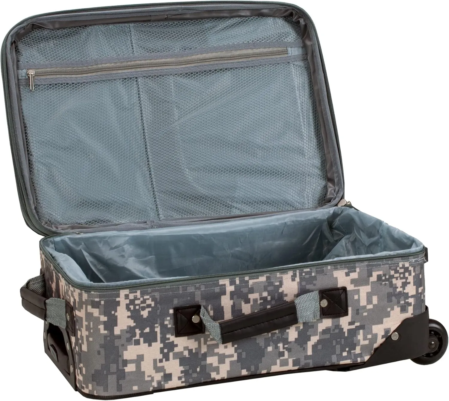 Rockland Vara Softside Upright Luggage, ACU CAMO, 3-Piece Set (20/22/28)