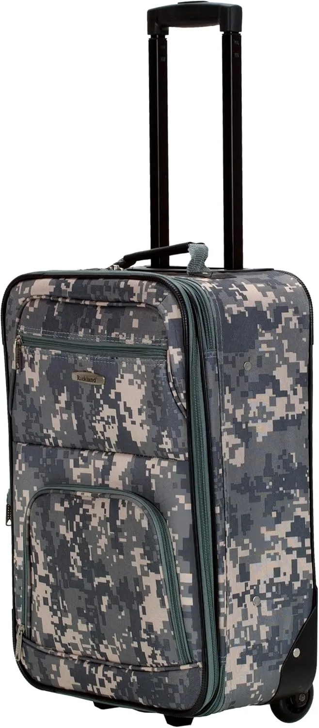 Rockland Vara Softside Upright Luggage, ACU CAMO, 3-Piece Set (20/22/28)