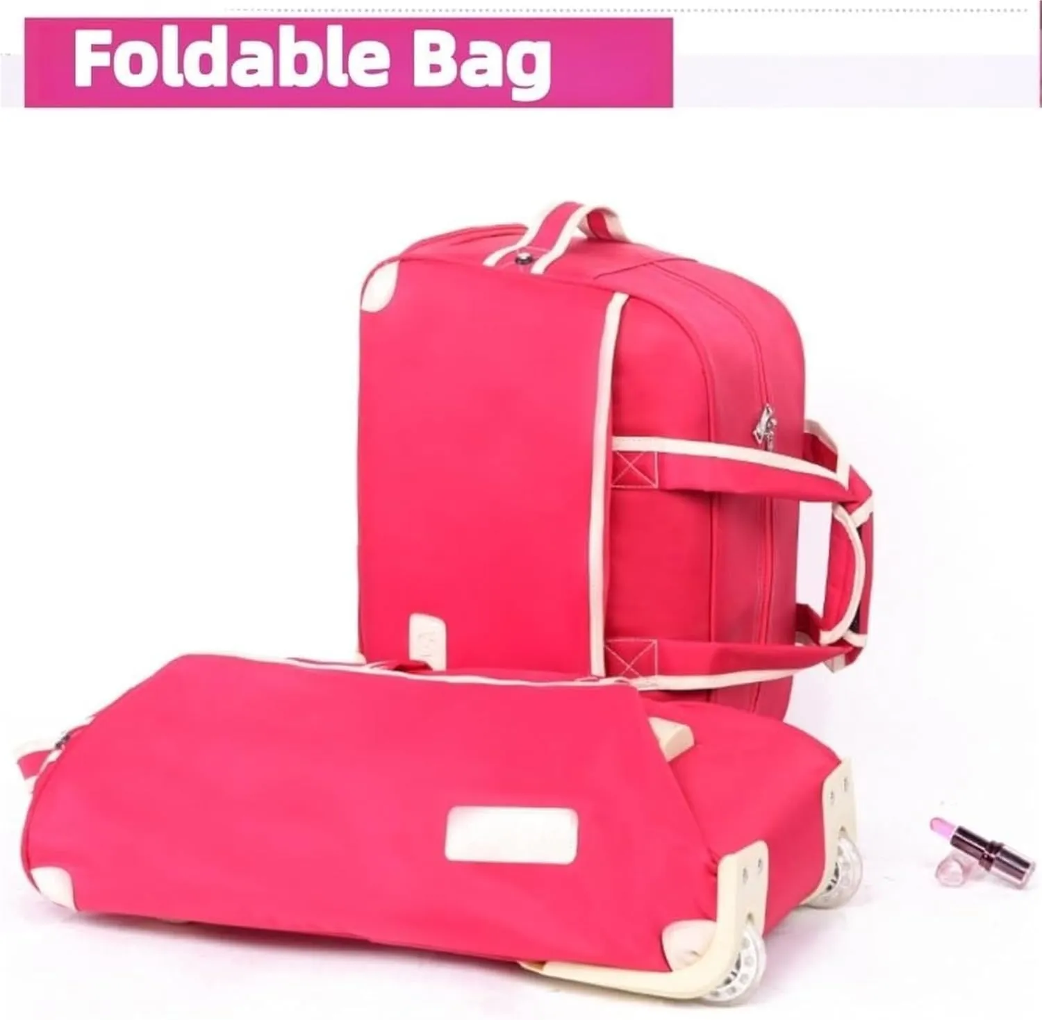 Rolling Duffel Bag With Wheels，Trolley Travel Bag Expandable, Lightweight & Waterproof Expandable Carry On Luggage For Unisex, For Unisex Overnight Weekender Bag Ideal For Gym, Trave(Brown,Large)