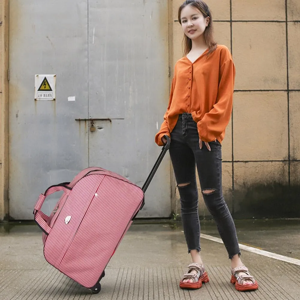 Rolling Duffel Bag,36L Waterproof Carry On Weekender Bags, Wheeled Travel Duffel Bag,Fashion Travel Bags,Gym Bag for Men Women