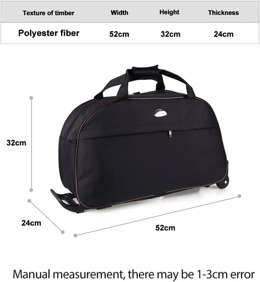 Rolling Duffel Bag,36L Waterproof Carry On Weekender Bags, Wheeled Travel Duffel Bag,Fashion Travel Bags,Gym Bag for Men Women