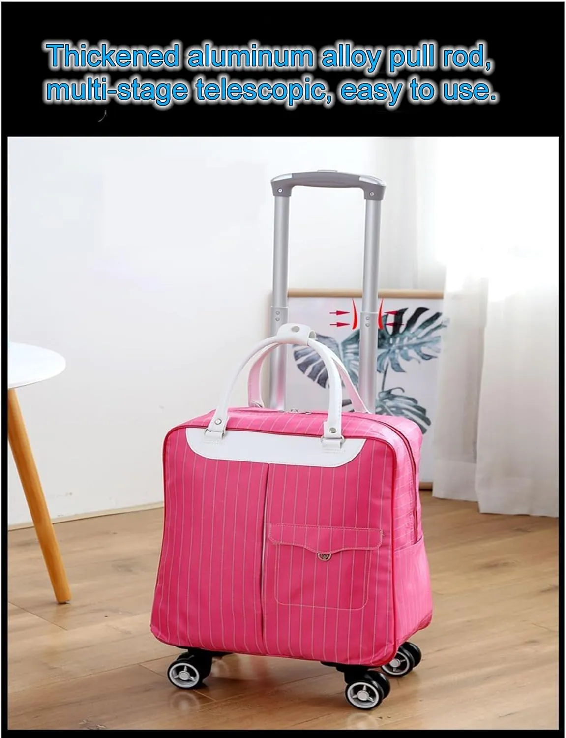 Rolling Duffle Bag with Wheels - Large Capacity Waterproof Travel Bag | 360° Spinner Wheels & Telescopic Handle | Carry-On Weekender for Men & Women(Style2,Medium)
