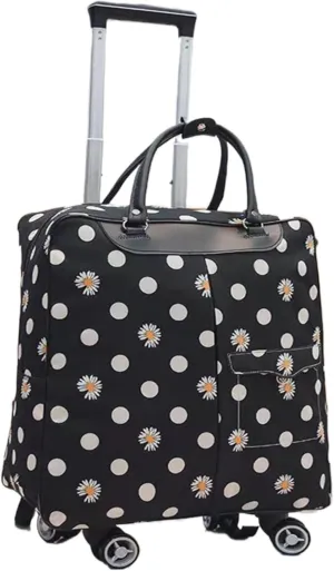 Rolling Duffle Bag with Wheels - Large Capacity Waterproof Travel Bag | 360° Spinner Wheels & Telescopic Handle | Carry-On Weekender for Men & Women(Style2,Medium)