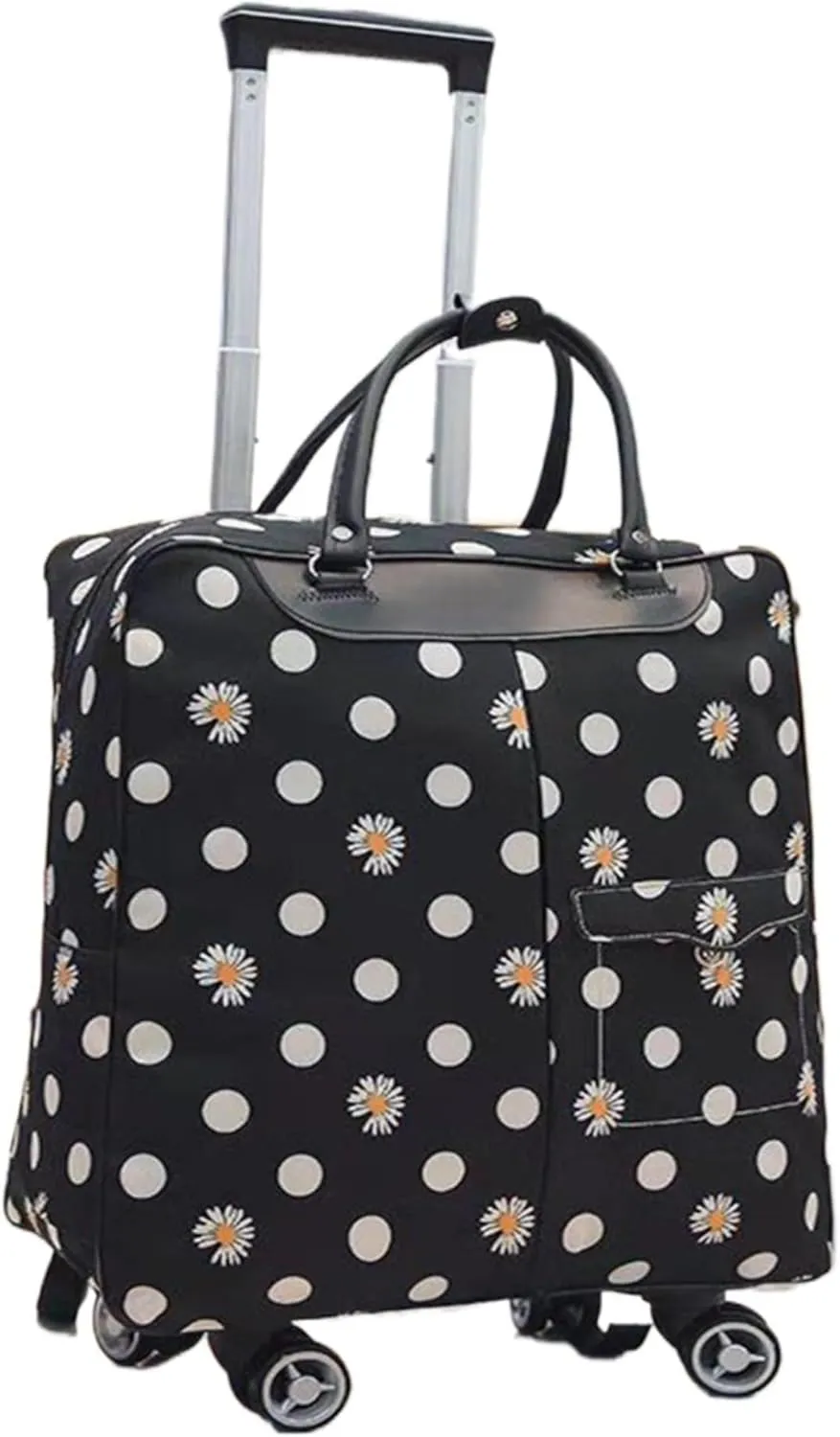 Rolling Duffle Bag with Wheels - Large Capacity Waterproof Travel Bag | 360° Spinner Wheels & Telescopic Handle | Carry-On Weekender for Men & Women(Style2,Medium)