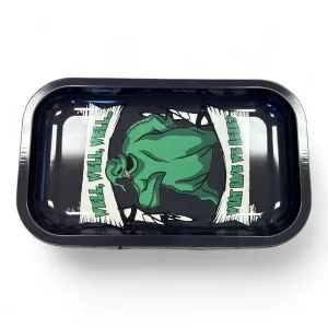 Rolling Tray 10.5 x 6 Green Ghost/High Quality Premium Metal Tray