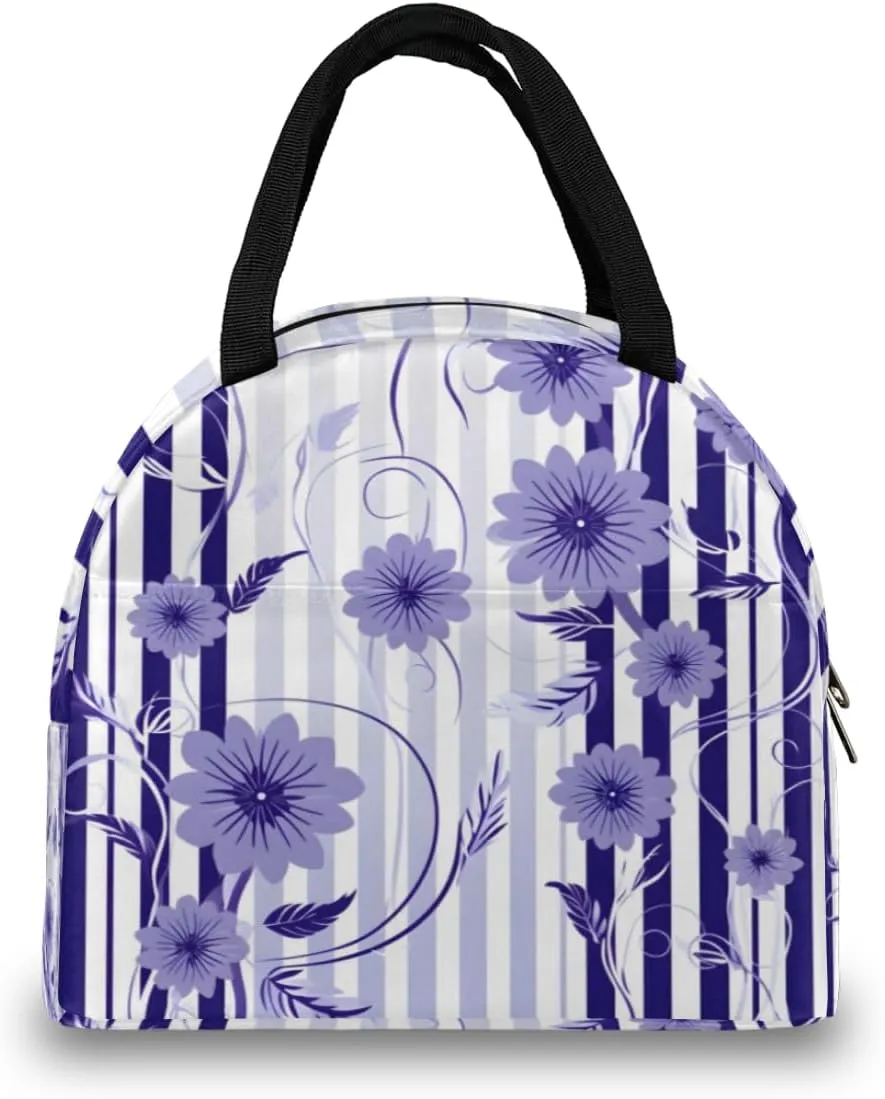 Romance Classic Pattern Lunch Tote Bag Reusable Insulated Bags Waterproof Adult Portable Meal Cooler Pack for Women Men Picnic Office Work Travel