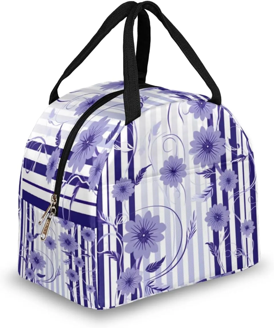 Romance Classic Pattern Lunch Tote Bag Reusable Insulated Bags Waterproof Adult Portable Meal Cooler Pack for Women Men Picnic Office Work Travel