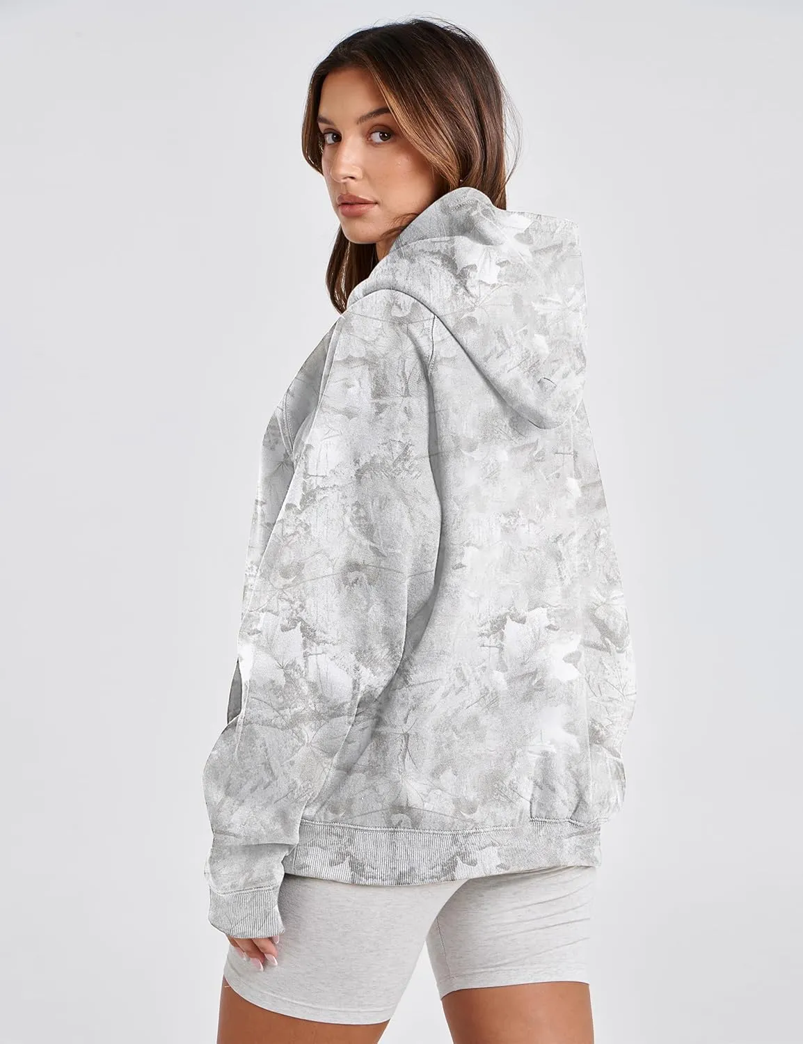 SAFRISIOR Oversized Hoodies for Women and Men Couples Fleece Basic Solid Hooded Sweatshirt Pullover Jackets