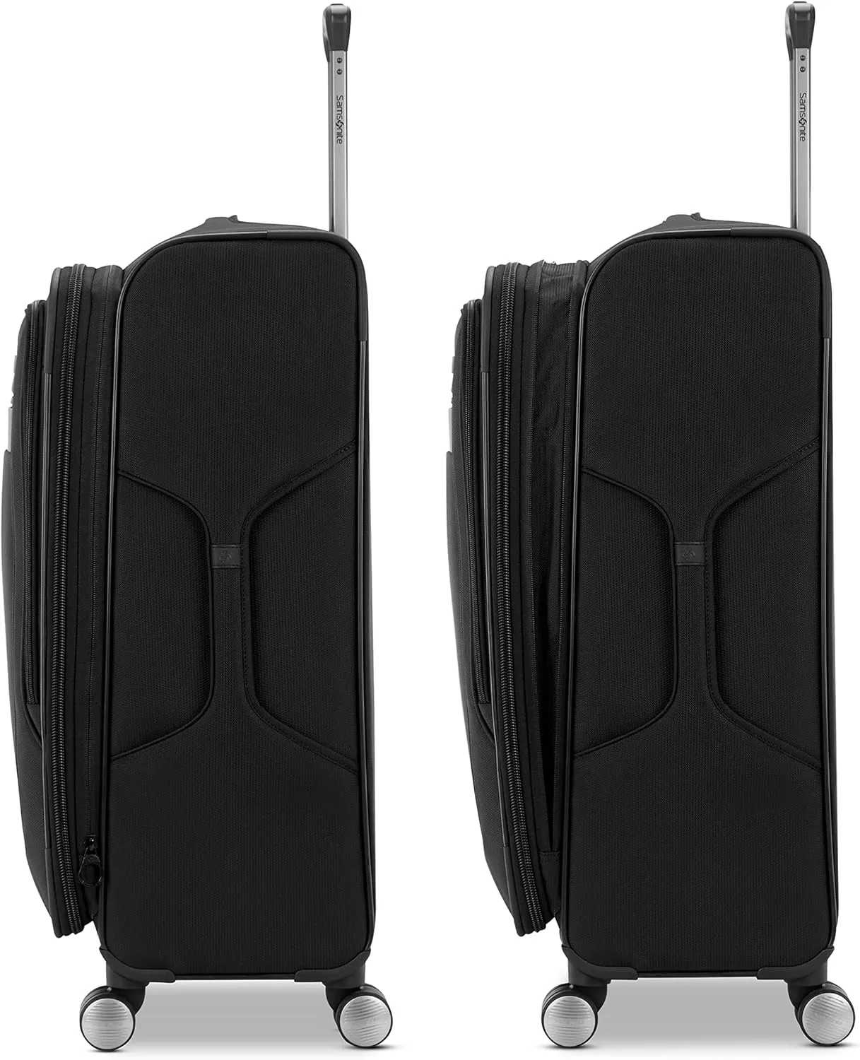 Samsonite Ascella 3.0 Softside Expandable Luggage with Spinners, Black, 2PC SET (Carry-on/Medium)