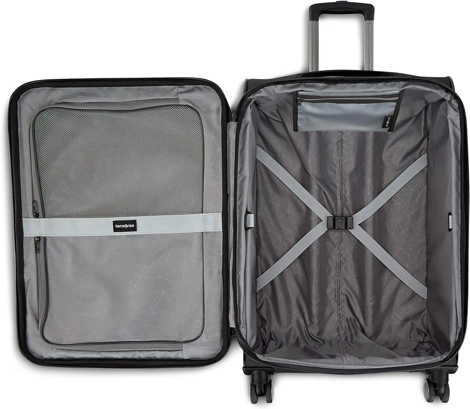 Samsonite Ascella 3.0 Softside Expandable Luggage with Spinners, Black, 2PC SET (Carry-on/Medium)