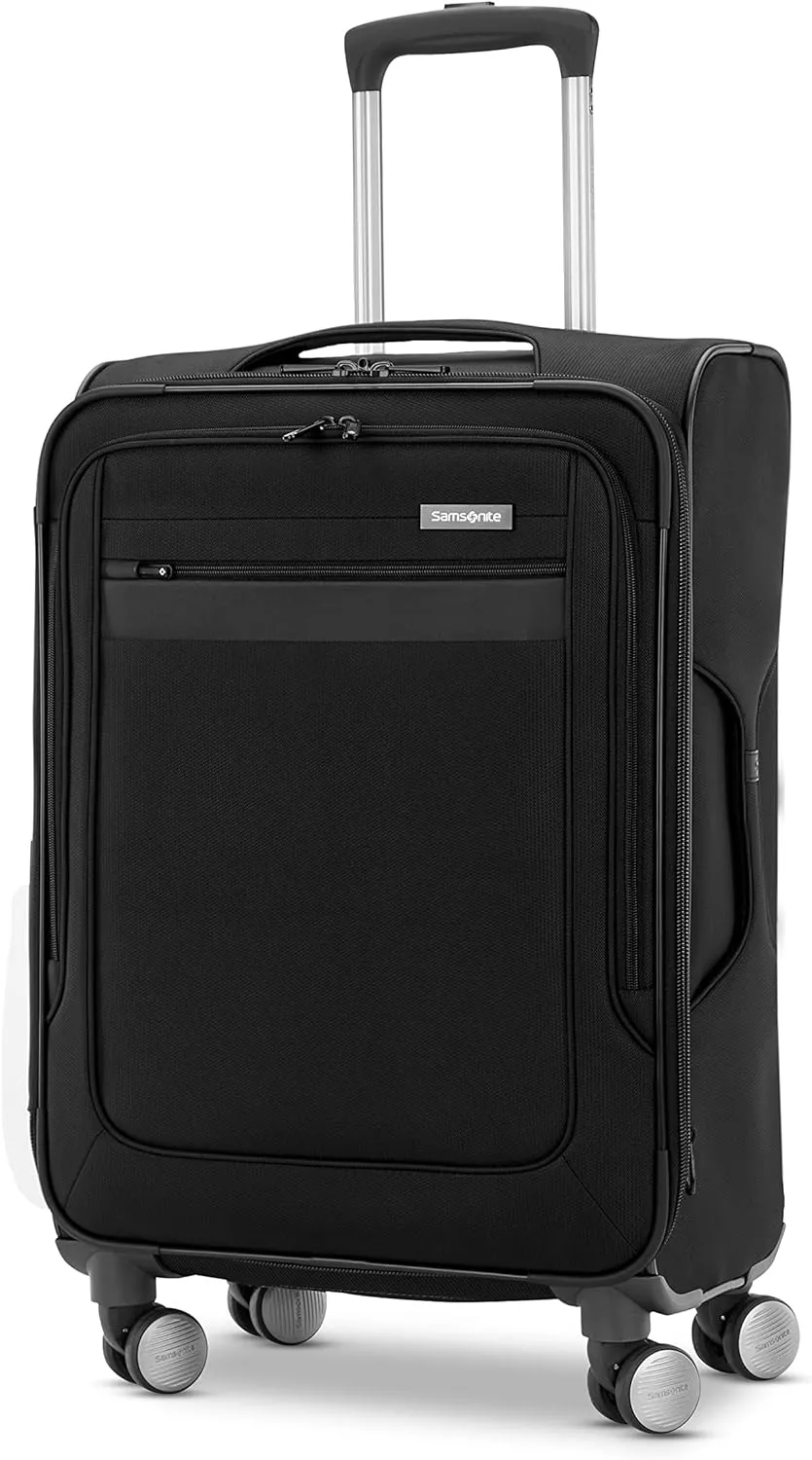 Samsonite Ascella 3.0 Softside Expandable Luggage with Spinners, Black, 2PC SET (Carry-on/Medium)