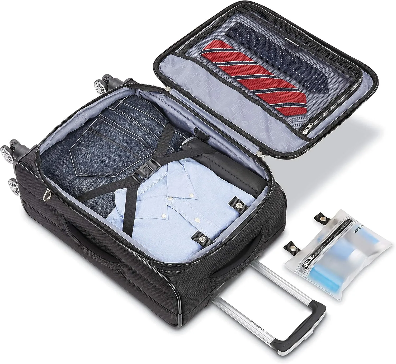 Samsonite Ascella X Softside Expandable Luggage with Spinner Wheels, Black, Carry-On 20-Inch