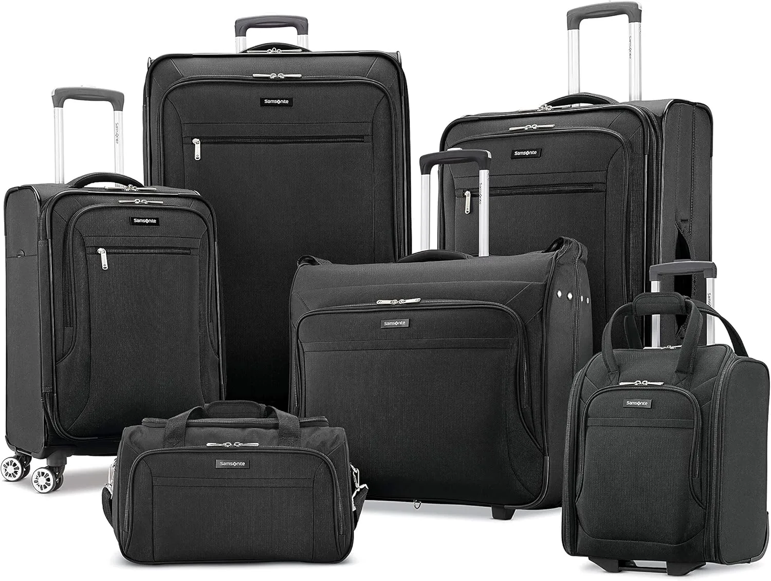 Samsonite Ascella X Softside Expandable Luggage with Spinner Wheels, Black, Checked-Large 29-Inch