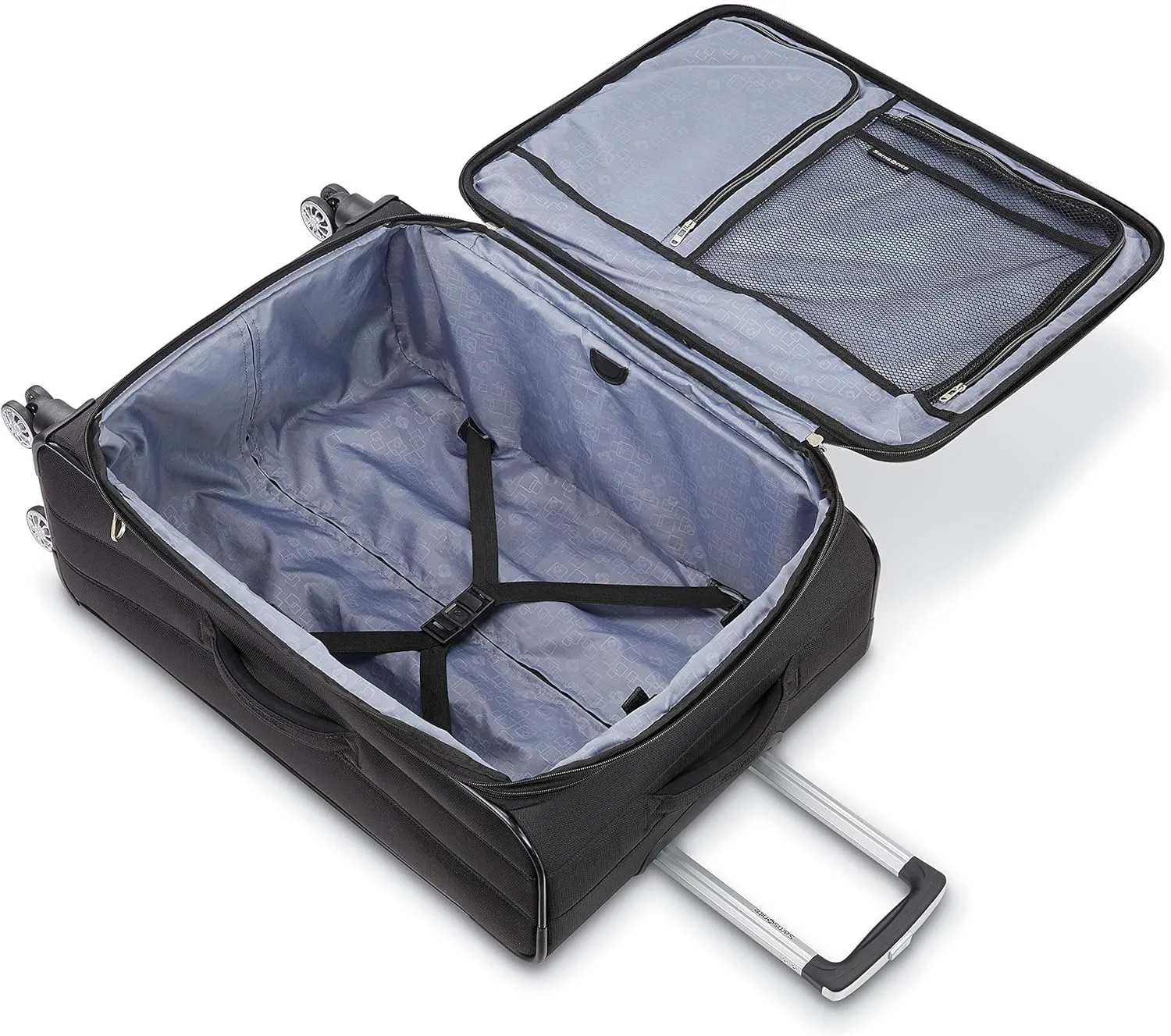 Samsonite Ascella X Softside Expandable Luggage with Spinner Wheels, Black, Checked-Large 29-Inch