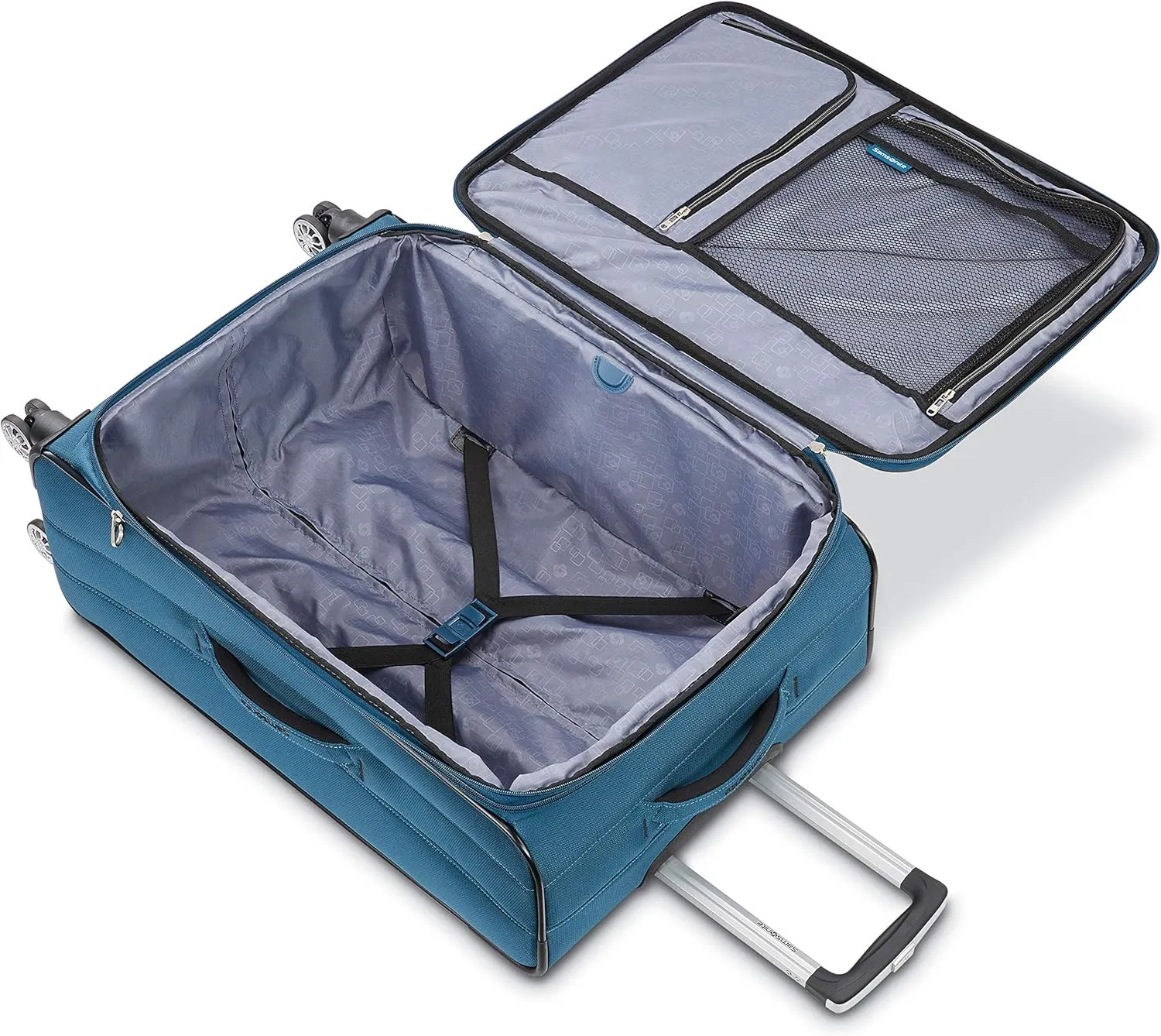 Samsonite Ascella X Softside Expandable Luggage with Spinners, Teal, 2PC SET (Carry-on/Medium)