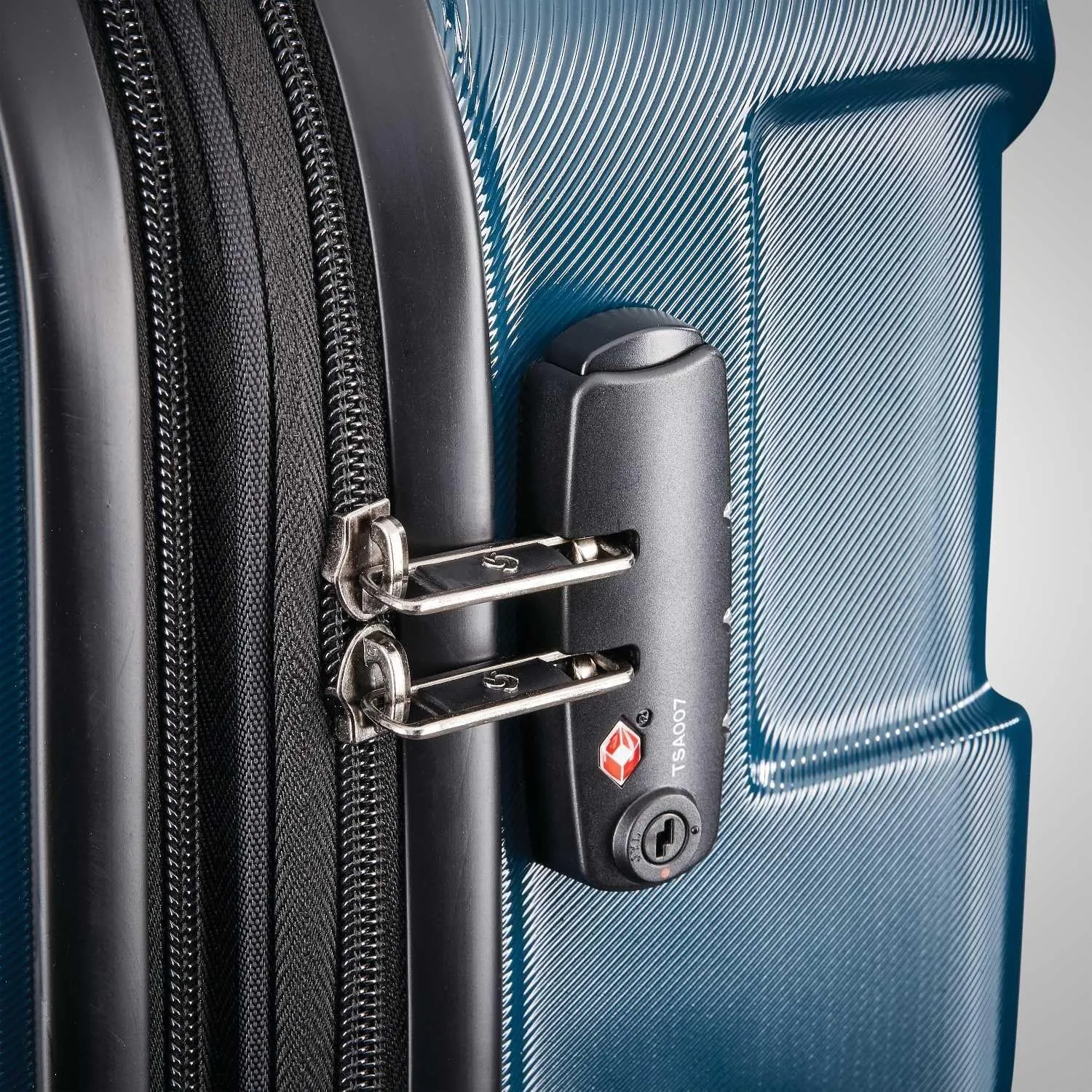 Samsonite Centric Hardside Expandable Luggage with Spinner Wheels, Teal, Checked-Medium 24-Inch