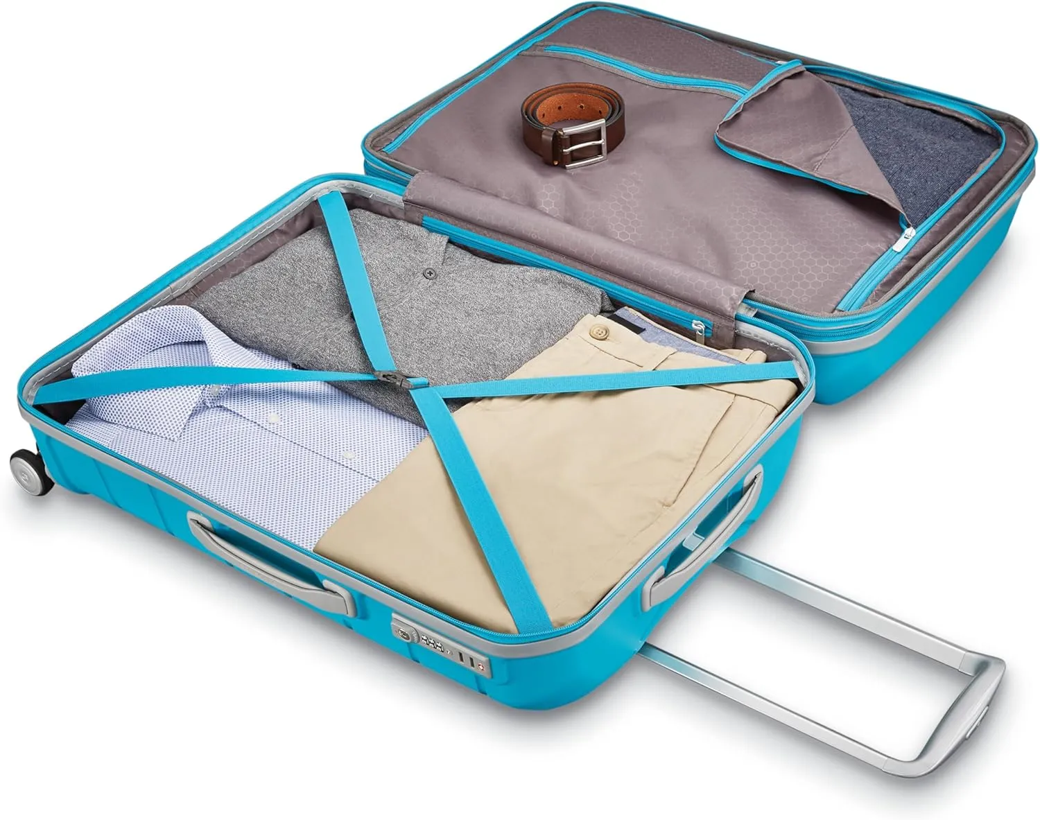 Samsonite Freeform Hardside Expandable Luggage with Spinners, Ocean Blue, 2PC SET (Carry-on/Large)