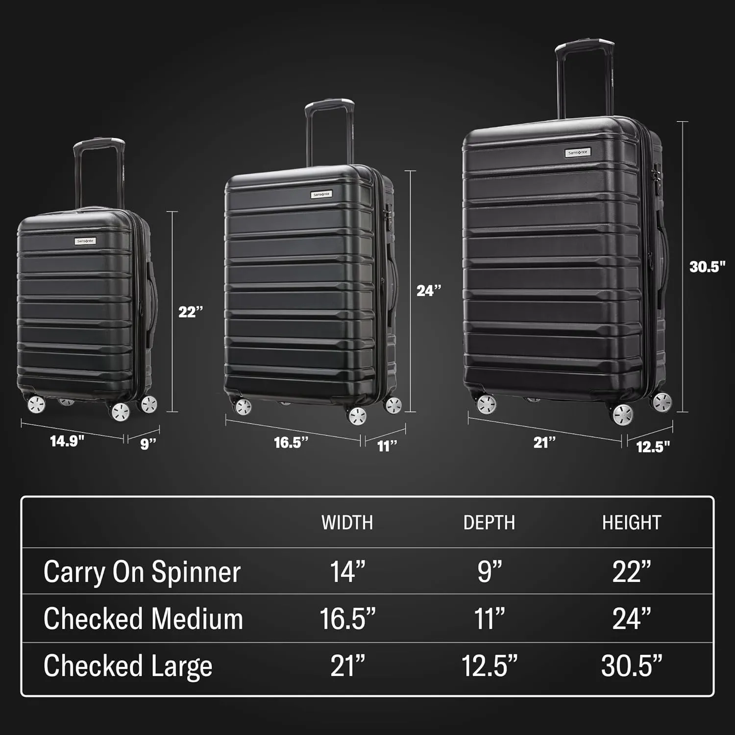 Samsonite Omni 2 24-Inch Medium Checked Hardside Luggage with 360° Spinner Wheels - Scratch Resistant Hardshell - TSA Lock - Expandable Polycarbonate Shell for Lightweight Travel - Artic Silver