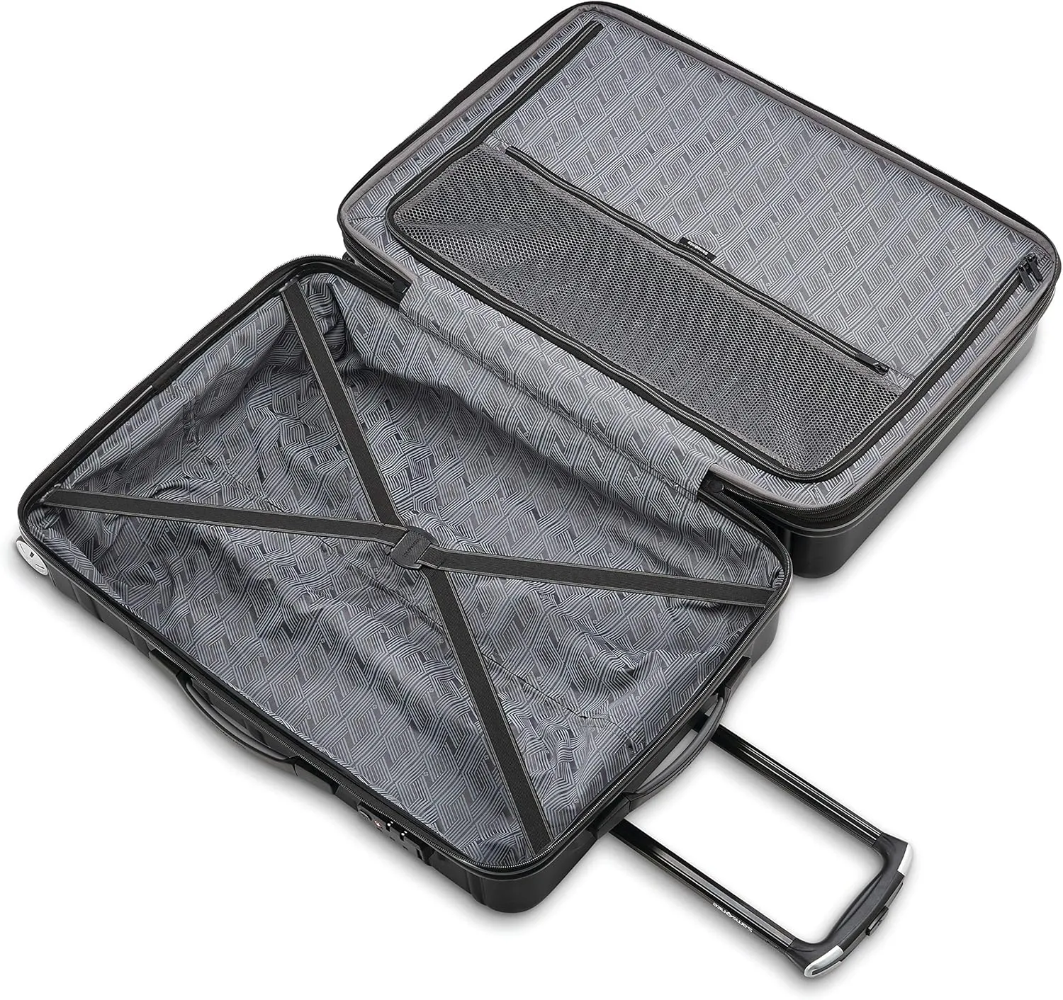Samsonite Omni 2 24-Inch Medium Checked Hardside Luggage with 360° Spinner Wheels - Scratch Resistant Hardshell - TSA Lock - Expandable Polycarbonate Shell for Lightweight Travel - Midnight Black