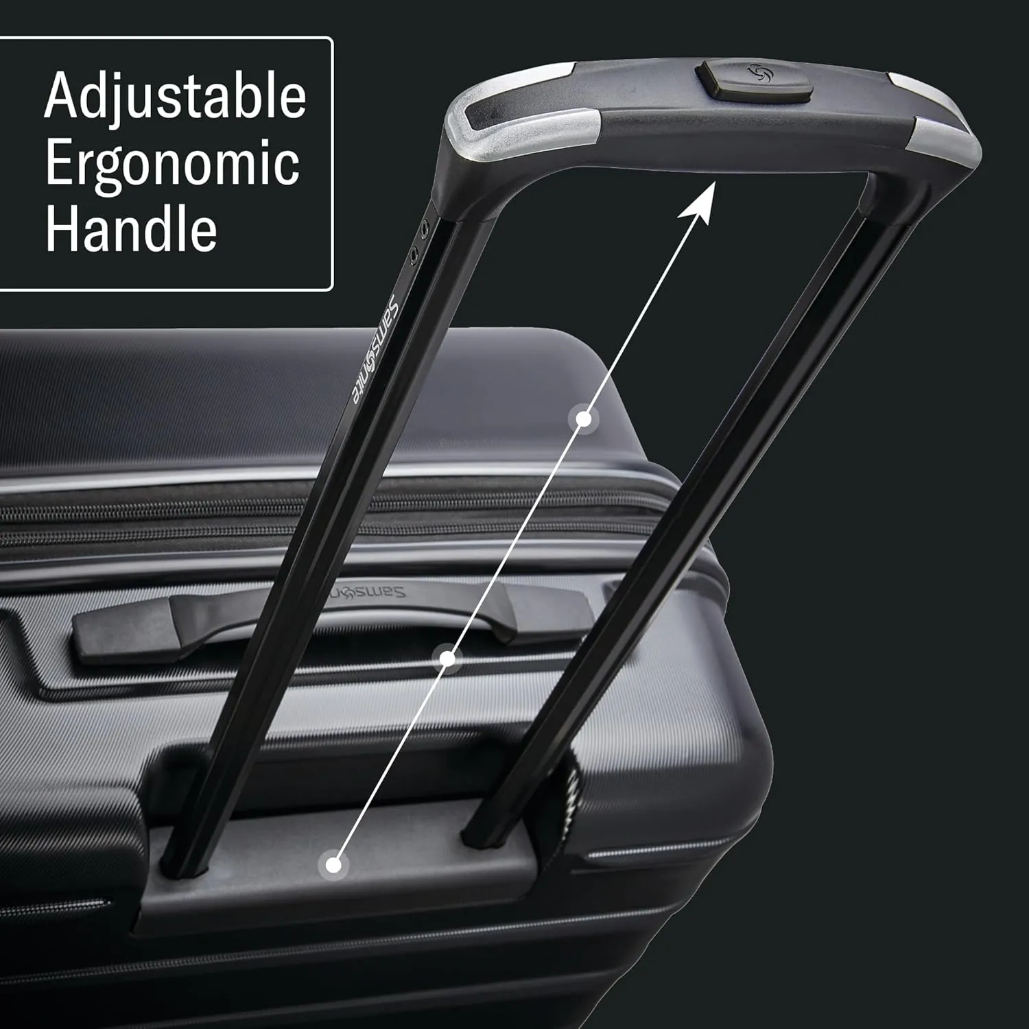 Samsonite Omni 2 Carry-On Hardside Luggage with 360° Spinner Wheels - Scratch Resistant Hardshell - TSA, Airline-Approved - Expandable Polycarbonate Shell for Lightweight Travel - Midnight Black